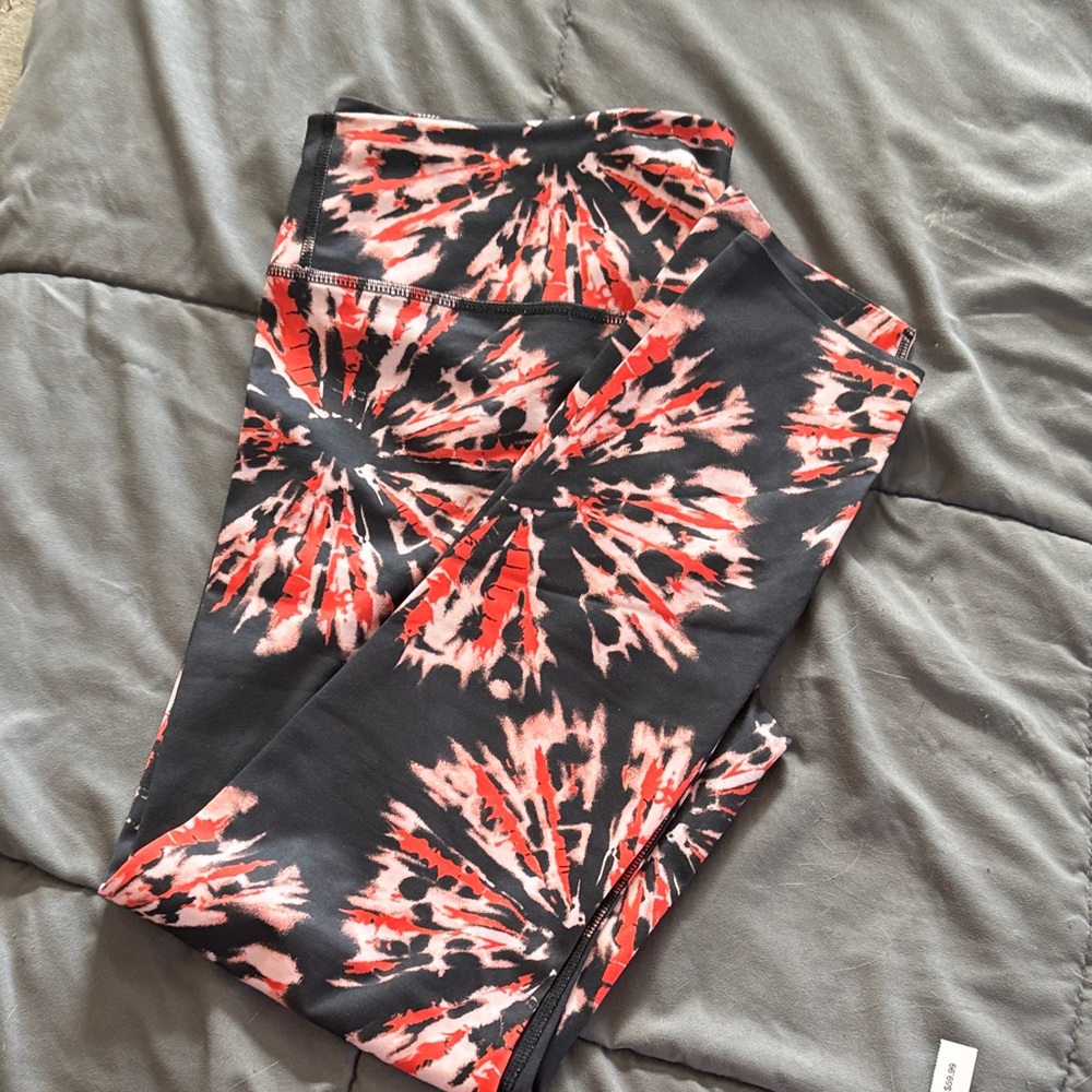 Nike Black and Red Patterned Leggings